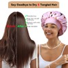 3+3 Large Satin Bonnets with Scrunchies for Women, Wide Band