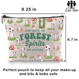 Zuo Bao Anime Tote Bag Princess Inspired Gift Forest Spirits Cosmetic Bag for Fans, Forest Spirits
