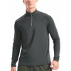 Mens 1/4 Zip Pullover Lightweight(Steel Grey,XL)