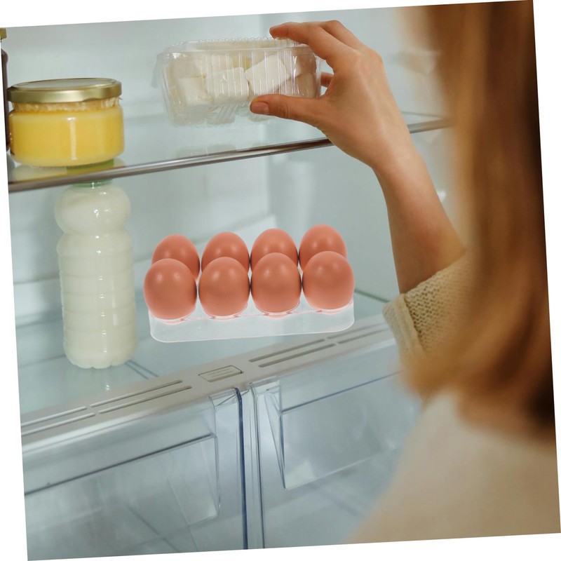 Tofficu Egg Storage Container Fridge Organiser 8 Egg Holder Box