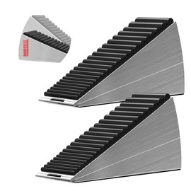 Pack of 2 Rubber Door Stops, 7.6 cm, Compressible Adjustable Spring Load, Door Wedge for Floor, Anti-Skid, Heavy Duty Stop Wedge, Extra Large Indoor Outdoors, for Home, Office, Hotel, Children's Room