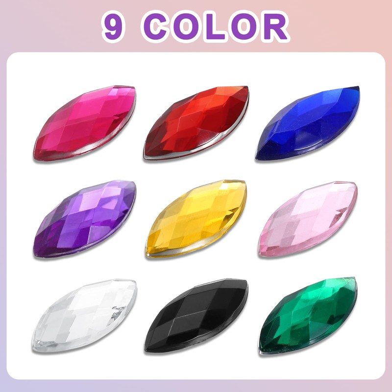 sourcing map 50 Pcs Acrylic Horse Eye Gems, Dark Green