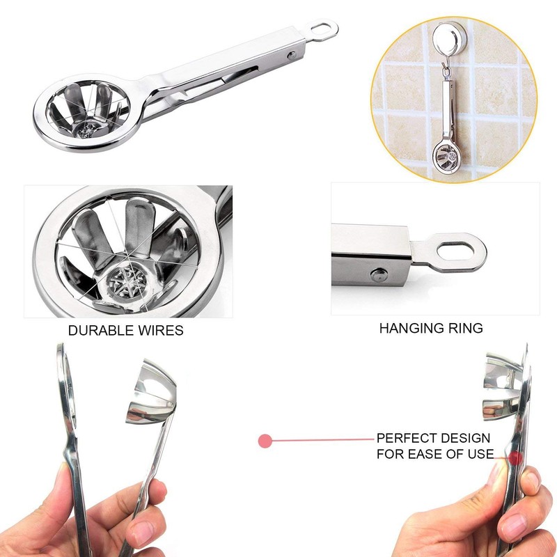 OFKPO Stainless steel egg slicer, egg divider divides eggs into