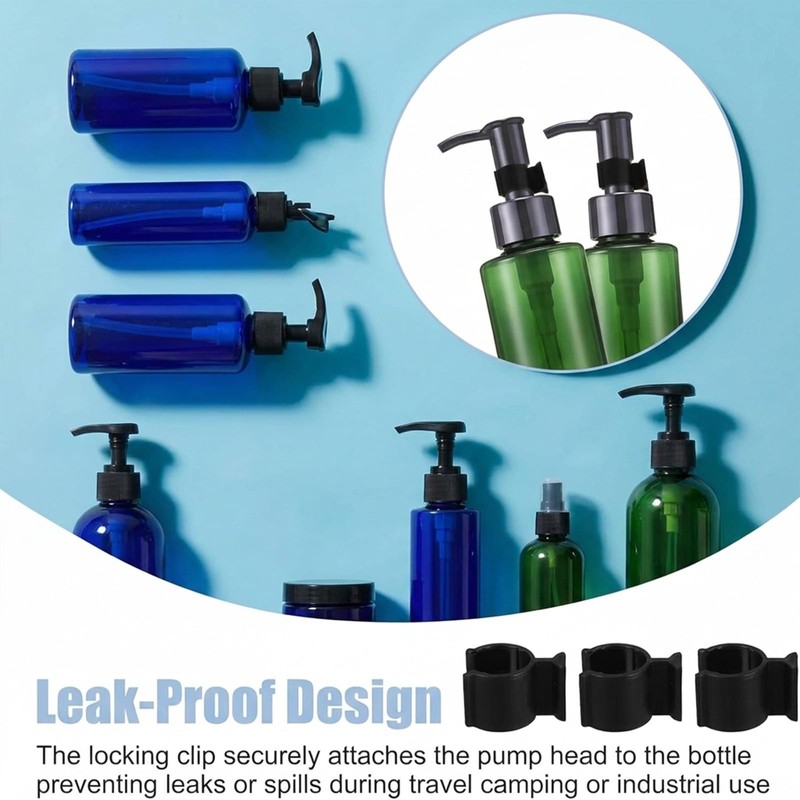 20 Pack Pump Lock Clip for Cosmetic Dispensers (Medium),Travel Lotion
