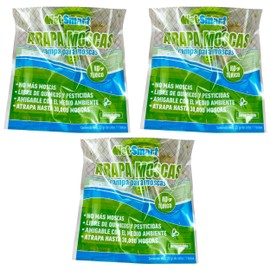 WET SMART Bolsa Atrapa Moscas con Cebo Alimenticio, Paquete de 3 Piezas, Ecológica y Libre de Químicos, Ideal para Uso Exterior, Atrapa hasta 30,000 Moscas