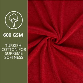 HOME ESSENTIALS 100% Cotton Luxury Hand Towels for Bathroom 12"x12", 600 GSM Soft Travel Face Towel Set of 6, Quick Dry Gym Towel, Hotel Bathroom Essentials, Super Absorbent Turkish Towel, Red
