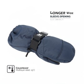 HIGHCAMP Kids Winter Gloves Waterproof Mittens for Toddler Children Snow out Long Cuff with Stay-on Strap, S (3-5 Y)