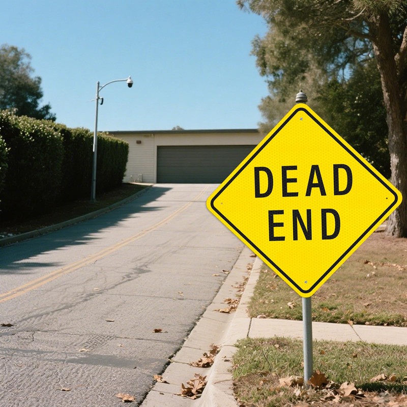 Anobell Dead End Sign 24 x 24 Inches Reflective Aluminum