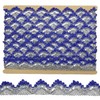 Tibaoffy Long 14 Yard Wide 35mm/1.37inch Blue Silver Sequins Lace