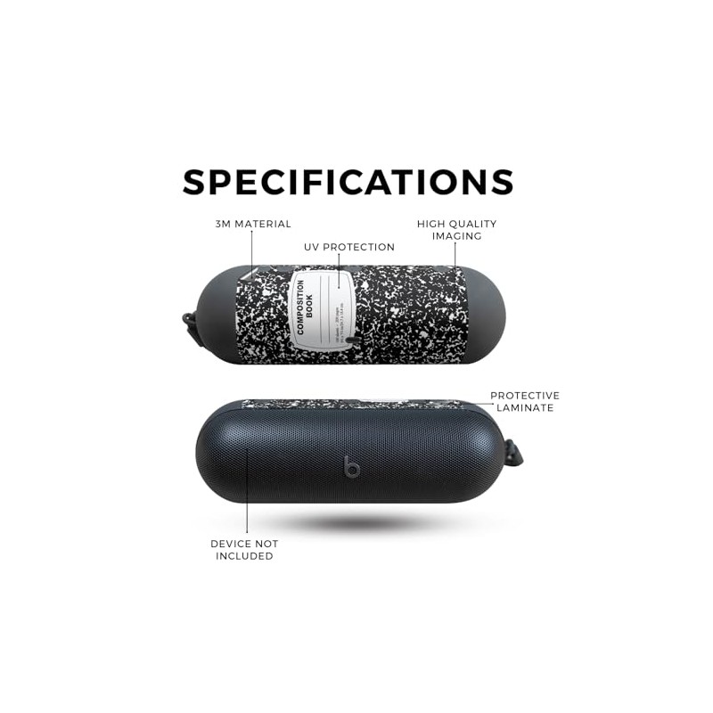 Speaker Skin Compatible with Beats Pill (2024) - Composition Book