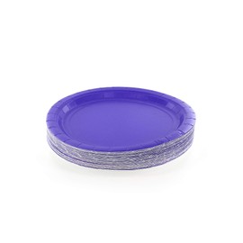 Amcrate Purple Disposable Paper Party Plates 9" - Ideal for Weddings, Party’s, Birthdays, Dinners, Lunch’s. (Pack of 50)