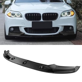TUWEEN Car Front Bumper Lip Chin Spoiler for BWM 2010-2017 F10 F11 (M Sport Models), Car Front Splitter Spoiler, Improves Vehicle Stability, Carbon Fiber