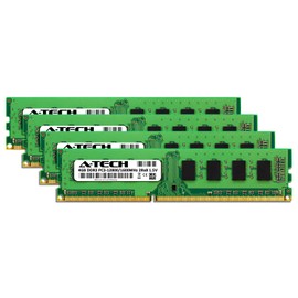 A-Tech 16GB (4 x 4GB) DDR3 1600MHz PC3-12800 Desktop RAM Kit | Non-ECC Unbuffered DIMM Dual Rank 2Rx8 1.5V 240-Pin Memory Upgrade Modules
