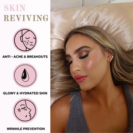 For Silk And Sleep – 100% Pure Mulberry Silk Pillowcase – 22 Momme Highest Grade 6A Both Sides – Real Silk for Hair & Skin – (Standard, White)