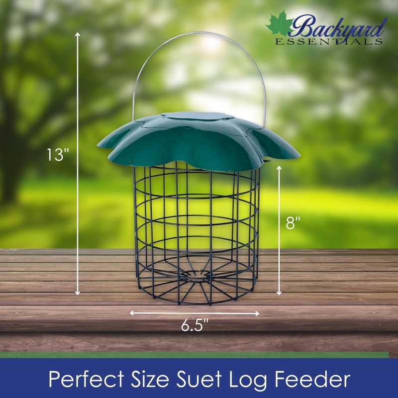 Backyard Essentials Large Seed or Suet Log Cage Feeder -