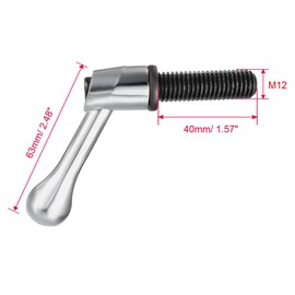 TA-VIGOR 2Pcs Adjustable Clamping Lever Handles, M12 x 40mm Locking Quick Release Push Button Ratchet Screw Knobs, Alloy Steel Male Thread Stud Bolts Handle for Machinery & Equipment