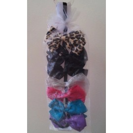 Unbranded Hair Bows 7 Pcs Clip Style Purple-Teal-Pi