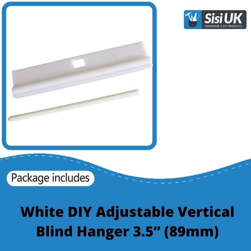 DIY Adjustable Vertical Blind Hanger 3.5” (89mm) Replacement White Hangers