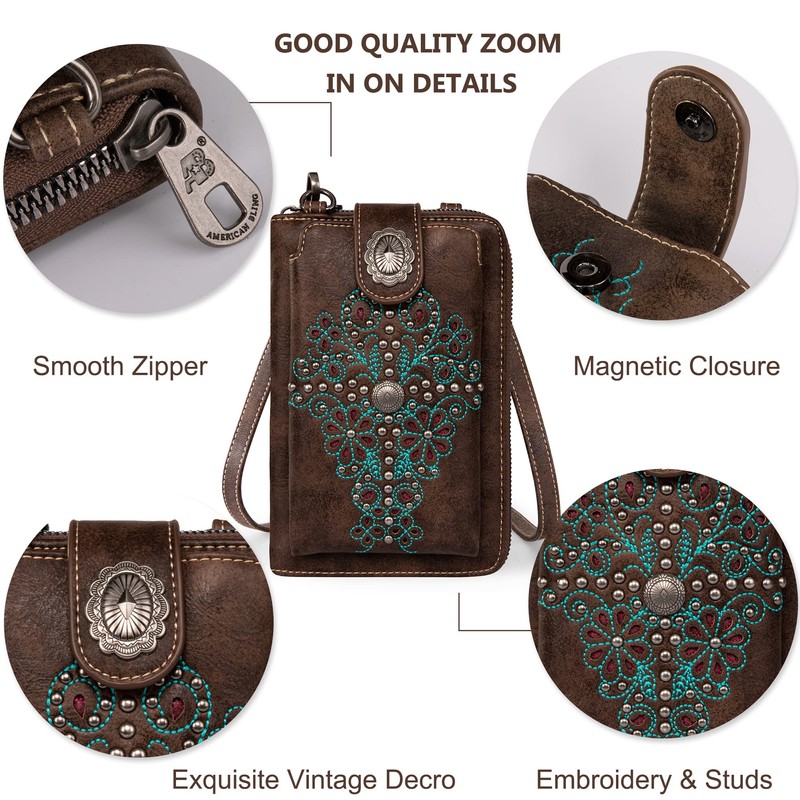 Montana West Crossbody Cell Phone Purse For Women Western Style
