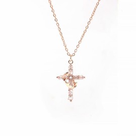 Mother's Day Gift Simple Crown & Cross Pendant ChokerNecklace For Women & Men & Girls Pretty CrownCross Necklace For Daily Party Clothing DecorTrendy All-match & Exquisite Jewelry ForMother's Day Gift For Easter - Color: GD