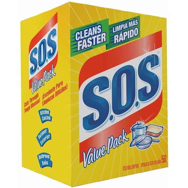 S.O.S 98014 Steel Wool Soap Pad, (1 Pack (50 Count))