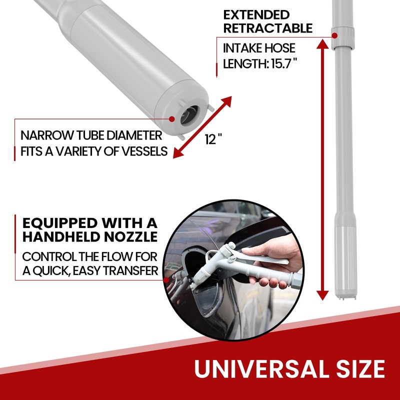 anngrowy Portable Transfer Pump Battery-Powered Stick Fuel Transfer Pump with