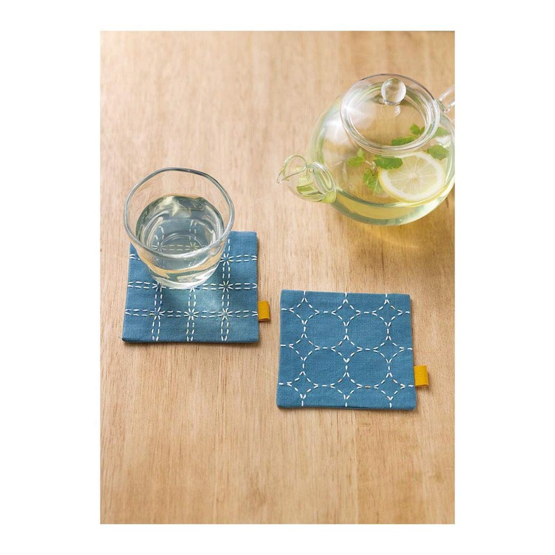 LECIEN CSK98952 CSK98952 Embroidery Kit, Pair of Sashiko Coasters Approx.