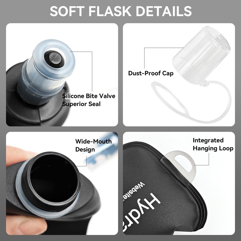 CXWLJL 250ml Soft Flask Soft Water Bottle for Running, Hiking,