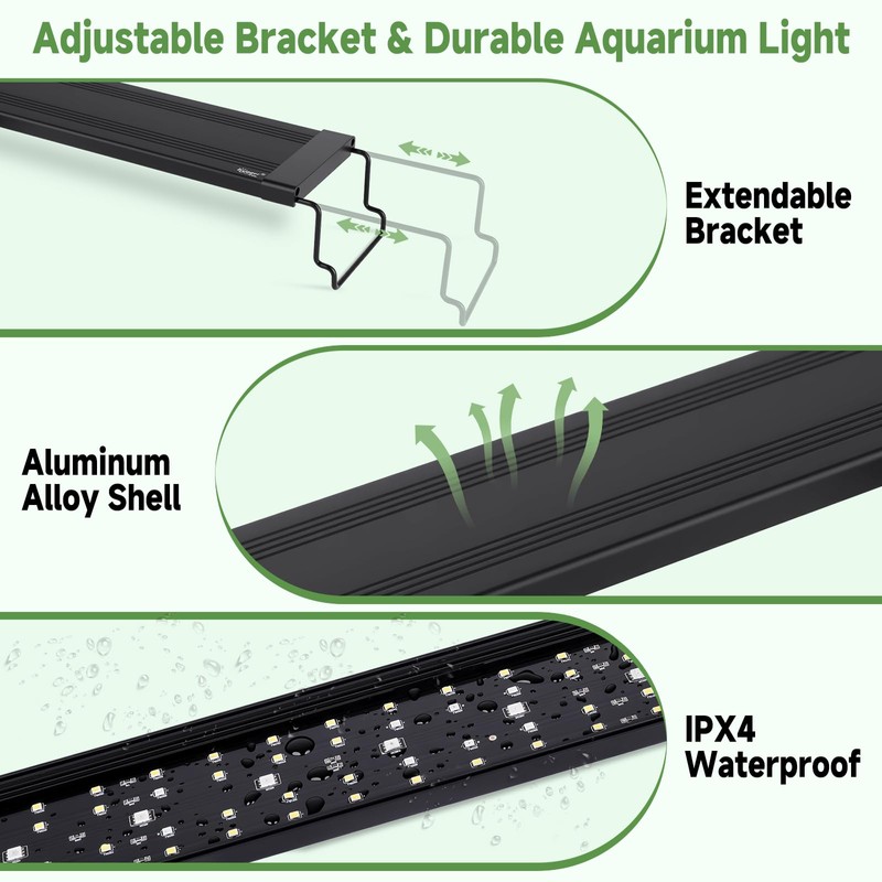 hygger LED Aquarium Light with Timer, 40W Full Spectrum Fish