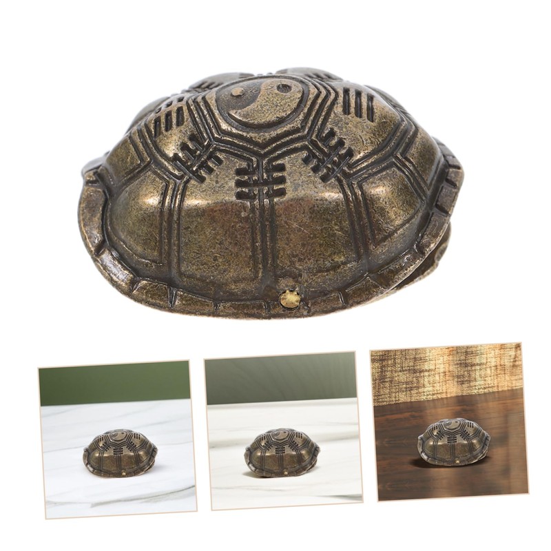 Garneck Turtle Shell Shaking Hexagram Turtle Shell Luck Charm Sculptures