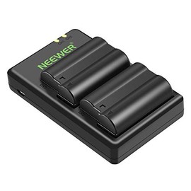 Neewer EN-EL15 EN-EL15A Battery Charger Set Compatible with Nikon d750, d7200, d7500, d850, d610, d500, MH-25a, d7200, z6, d810 Batteries (2-Pack, Micro USB Port, 2100mAh)
