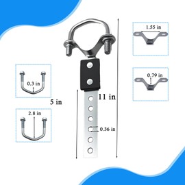 Hxszk Universal Exhaust Hangers with 6-Hole Swivel - Heavy Duty Zinc-Plated Steel Muffler Hanger & Flexible Tailpipe Bracket (1-1/2"-2-1/2", 2-Pack)