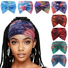 Extra Wide Turban Headbands for Women No Slip Boho Elastic Hairband