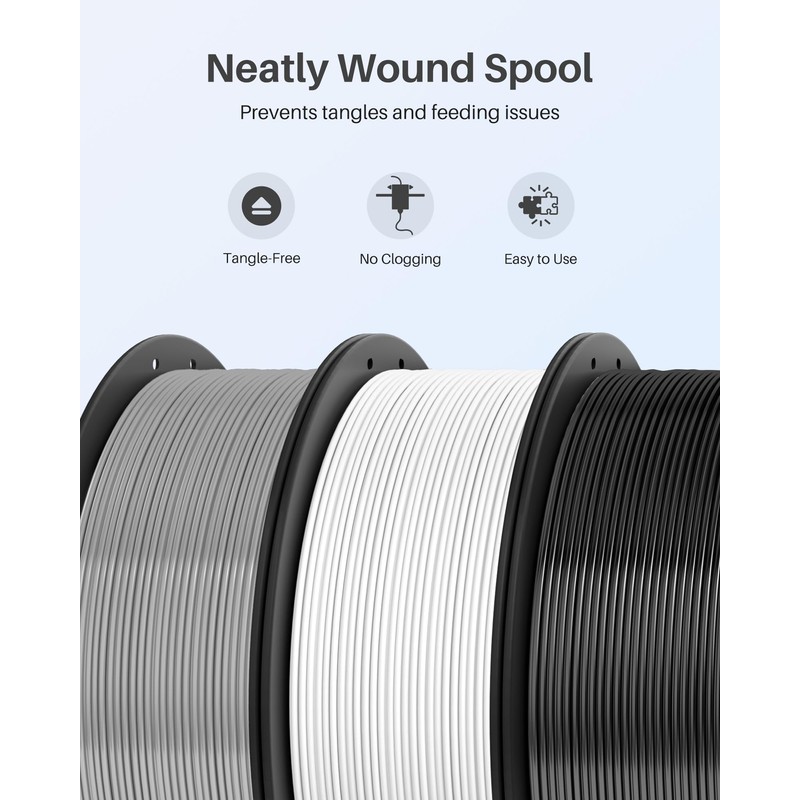 ELEGOO ELEGOO PLA+ Filament 1.75mm Space Gray 1KG, Tough PLA