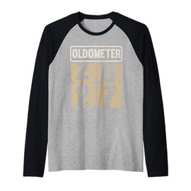 Oldometer 26-27 Funny Birthday Live Legend Turning 27 His/He Raglan Baseball Tee