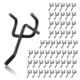 55 Pcs Perforated Board Hooks Black Punching Board Hooks 25mm Pitch Effective Board Hooks Black T Shape Effective Board Mounting Hardware 5mm Grate Board Hook Length 5cm T Shape Hook Diameter 3.5mm