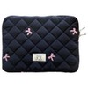 jingyuKJ Puffy Laptop Sleeve Bow Quilted Laptop Carrying Case Puffer