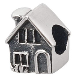 Family Charm 925 Sterling Silver House Charm Home Charm Love Charm Anniversary Charm forPandora Charms Bracelet (B)