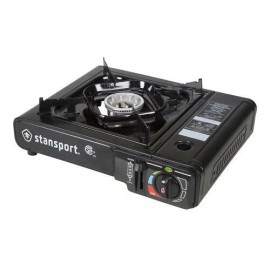 Stansport Black Portable Butane Gas Camp Stove Single Burner Ultra Quiet Tabletop Cooking