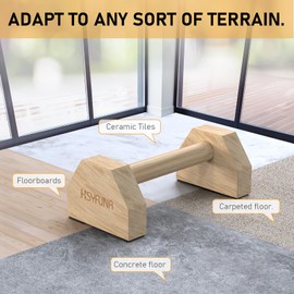 HSYFUNA Wooden Push Up Handles, Push-up Bar for Muscle Training and Strength Training, Non-Slip Handles, Handstand Handles for Indoor and Outdoor Use