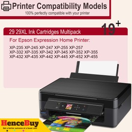 HenceBuy 29 XL Printer Cartridges Compatible with Epson 29XL Multipack Cartridges for Expression Home XP-342 XP-332 XP-345 XP-352 XP-442 XP-445 XP-455 XP-432 XP-245 XP-235 XP-335 XP-435 XP-247 (Pack