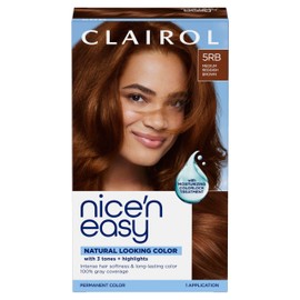 Clairol Nice'n Easy Permanent Hair Dye, 5RB Medium Reddish Brown Hair Color, Pack of 1 - Packaging May Vary