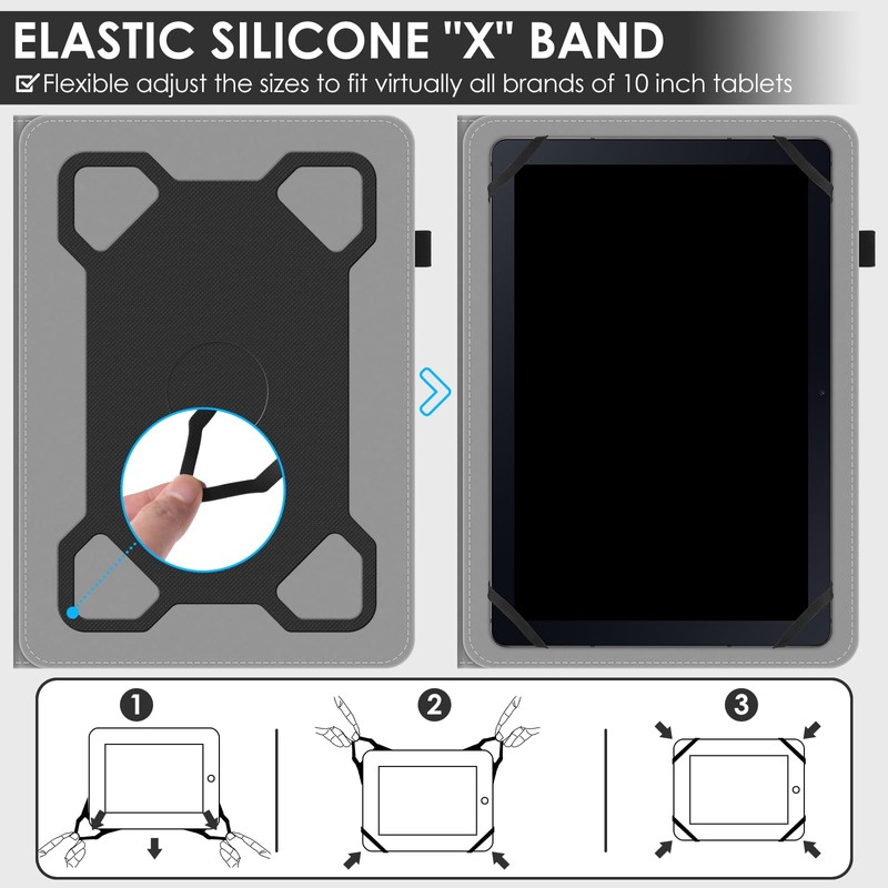 DETUOSI Universal 10 Inch Tablet Case,10.1 Inch Android Tablet Cover,