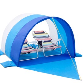 Tengou Large Portable Beach Tent, Beach Shade for 2-4 People, Person with UPF 50+ UV Protection，Easy Setup Sun Shelter Canopy, Fights 15 Mph Winds