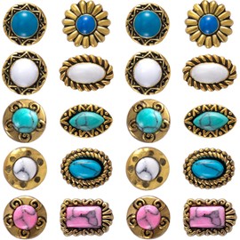 DC,CLISENCE 20Pcs 3D Western Nail Charm, Vintage Turquoise Nail Art Gems, Women Marble Nail Decorative Jewels for Acrylic Nails, DIY Jewelry Making for Valentines Wedding Prom -Blue White Pink