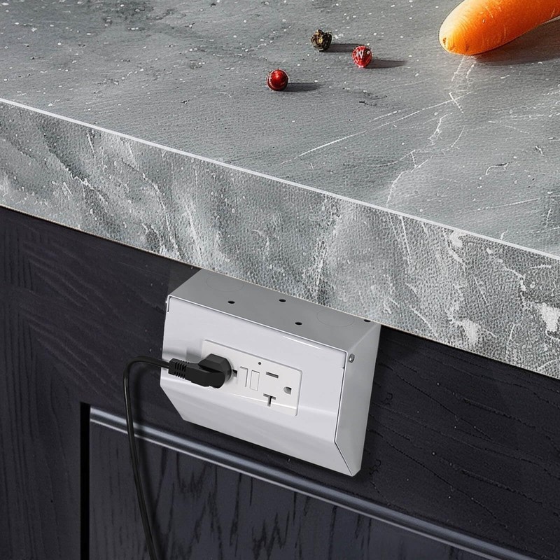 CQENPR Under Cabinet Outlet/Wall Distribution Box, 20 AMP GFCI Safety