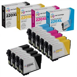 LD Products Remanufactured Replacement for Epson 220XL Ink Cartridges 220 XL (4 T220XL120 Black 2 T220XL220 Cyan 2 T220XL320 Magenta 2 T220XL420 Yellow 10-Pack) for XP320 XP 420 WF-2650 WF2660 WF-2750