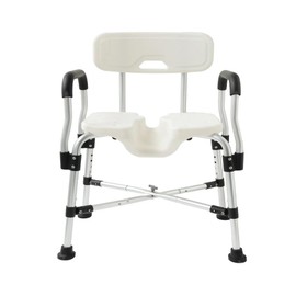 Plus Size Shower Chair, Semi Pre-Assambled Extra Wide Shower Chair with Cutout Seat-U-Shape for Private Washing, Shower Chair for Elderly and Disabled, 125kg Capacity.