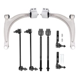 KAX Front Lower Control Arm w/Ball Joint & Inner Outer Tie Rod End & Sway Bar Link for Chevy Malibu 04-09, Pontiac G6 05-09, Saturn Aura 2007-2009 Suspension Kit K620179 K620180 8pcs