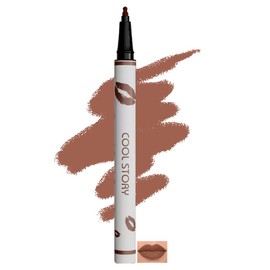 Cool Story Lip Liner Liquid - 2-in-1 Waterproof Matte Lip Stain Marker, Longwear Quick-Drying Liquid Lipstick Pen with Smudge Proof & Long-Lasting Formula (#3, Pack of 1)